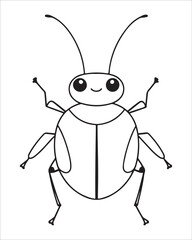 insect coloring pages for kids, Insect vector for character design,