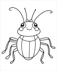 insect coloring pages for kids, Insect vector for character design,