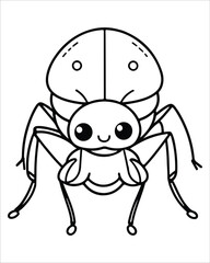insect coloring pages for kids, Insect vector for character design,