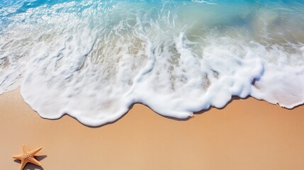 Obraz premium The beach is covered with golden sand