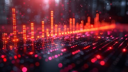 Futuristic Stock Market Data Visualization