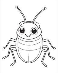 insect coloring pages for kids, Insect vector for character design,