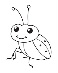 insect coloring pages for kids, Insect vector for character design,