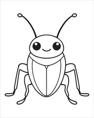 insect coloring pages for kids, Insect vector for character design,