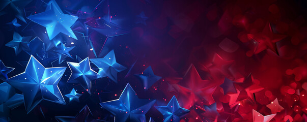 Independence Day USA background with a bold, modern design featuring abstract stars and stripes.