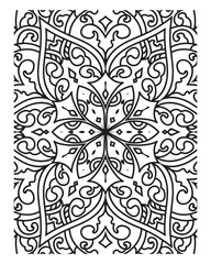 Adult coloring page rounded mandala outline flower coloring page stress relief