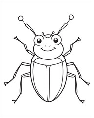 insect coloring pages for kids, Insect vector for character design,