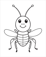 insect coloring pages for kids, Insect vector for character design,