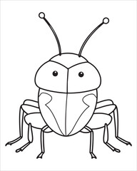 insect coloring pages for kids, Insect vector for character design,