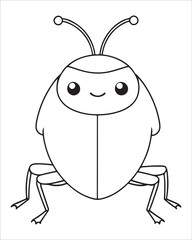 insect coloring pages for kids, Insect vector for character design,