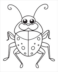 insect coloring pages for kids, Insect vector for character design,