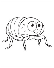 insect coloring pages for kids, Insect vector for character design,