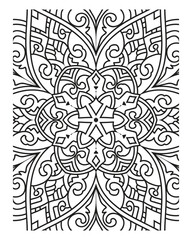 Adult coloring page rounded mandala outline flower coloring page stress relief
