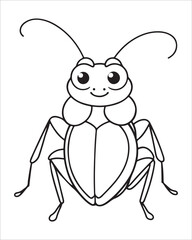 insect coloring pages for kids, Insect vector for character design,
