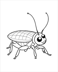 insect coloring pages for kids, Insect vector for character design,