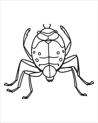insect coloring pages for kids, Insect vector for character design,