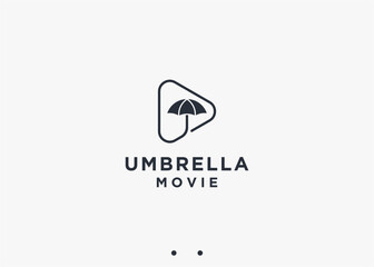 film umbrella logo design vector silhouette illustration