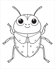 insect coloring pages for kids, Insect vector for character design,