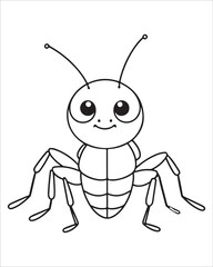 insect coloring pages for kids, Insect vector for character design,
