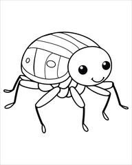 insect coloring pages for kids, Insect vector for character design,