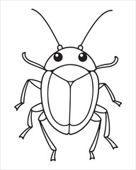 insect coloring pages for kids, Insect vector for character design,