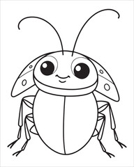 insect coloring pages for kids, Insect vector for character design,