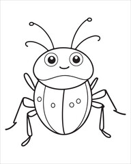 insect coloring pages for kids, Insect vector for character design,