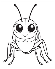 insect coloring pages for kids, Insect vector for character design,