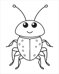 insect coloring pages for kids, Insect vector for character design,