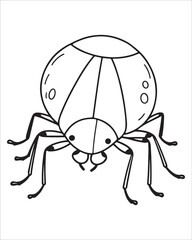 insect coloring pages for kids, Insect vector for character design,