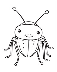 insect coloring pages for kids, Insect vector for character design,