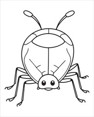 insect coloring pages for kids, Insect vector for character design,
