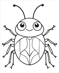 insect coloring pages for kids, Insect vector for character design,