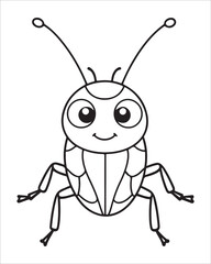insect coloring pages for kids, Insect vector for character design,