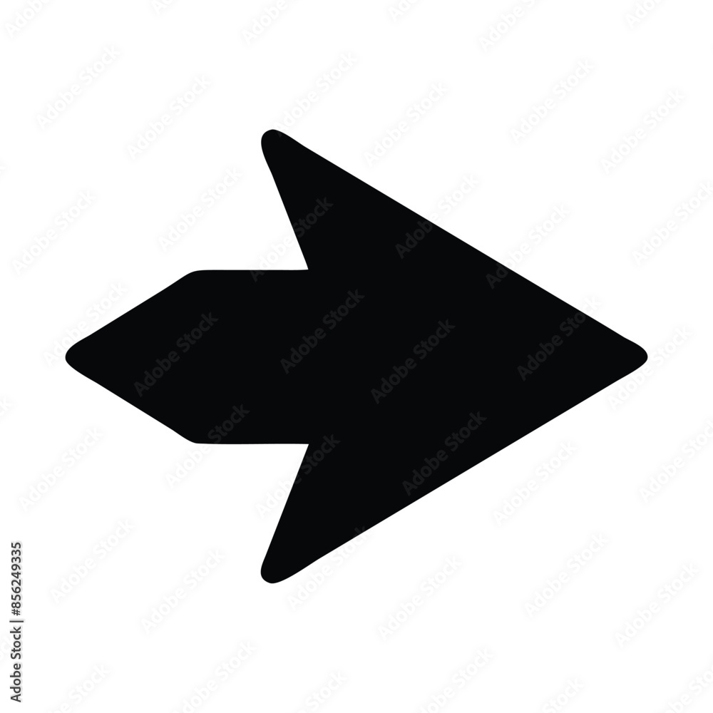Wall mural black arrow vector icon - simple and bold directional arrow graphic for navigation and design