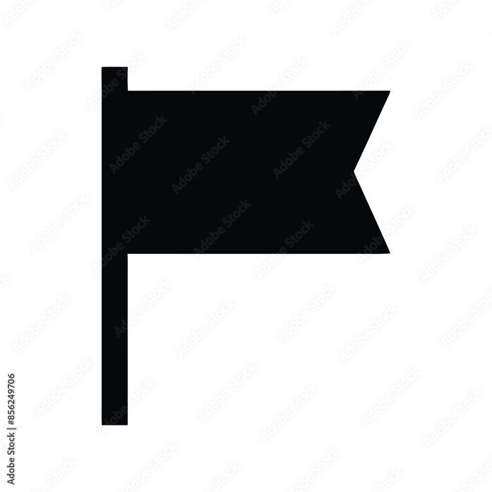 Wall mural simple black flag icon, minimalist flag symbol in vector format for versatile use
