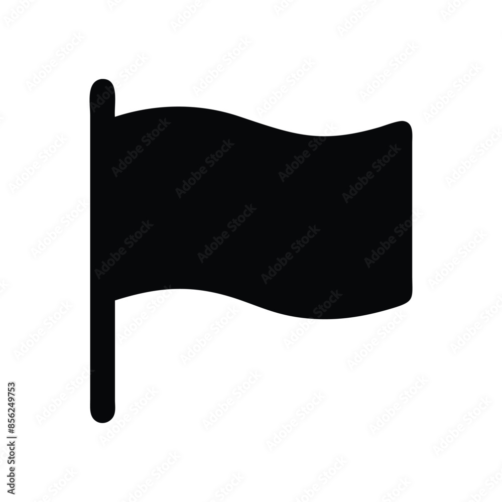 Wall mural simple black waving flag icon in vector format, perfect for web and graphic design