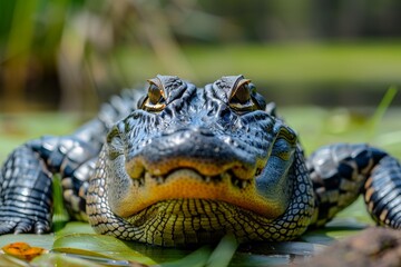 Fototapeta premium close up of a crocodile, alligator 