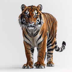 Obraz premium Tiger standing on a white background