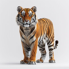 Obraz premium Tiger standing on a white background
