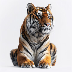 Obraz premium Tiger standing on a white background