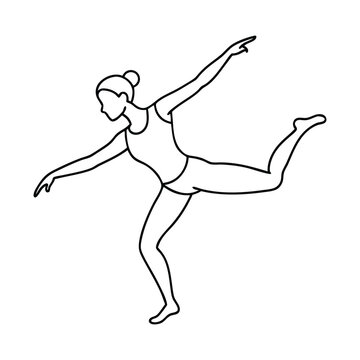 dancer in motion, simple black line art clip art preview
