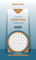 Luxury furniture Dl flyer or rack card template