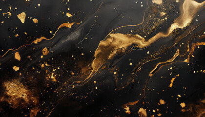 A striking abstract black and golden marble background with a grey effect
