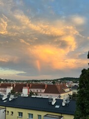 sunset over the city