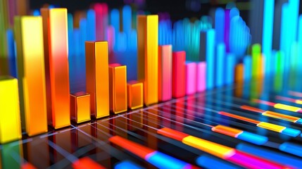 Fototapeta premium Financial innovation in futuristic seminar: Detailed budget strategies analysis with 3D interactive visuals.