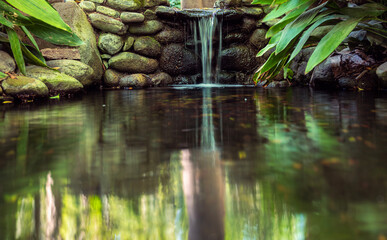 Out-of-focus close-up of a pond
