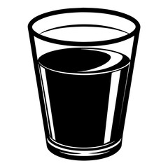 Glass of water silhouette vector illustration