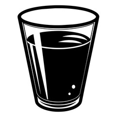 Glass of water silhouette vector illustration