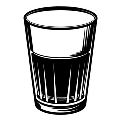 Glass of water silhouette vector illustration